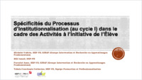 Processus d'institutionnalisation Cycle1